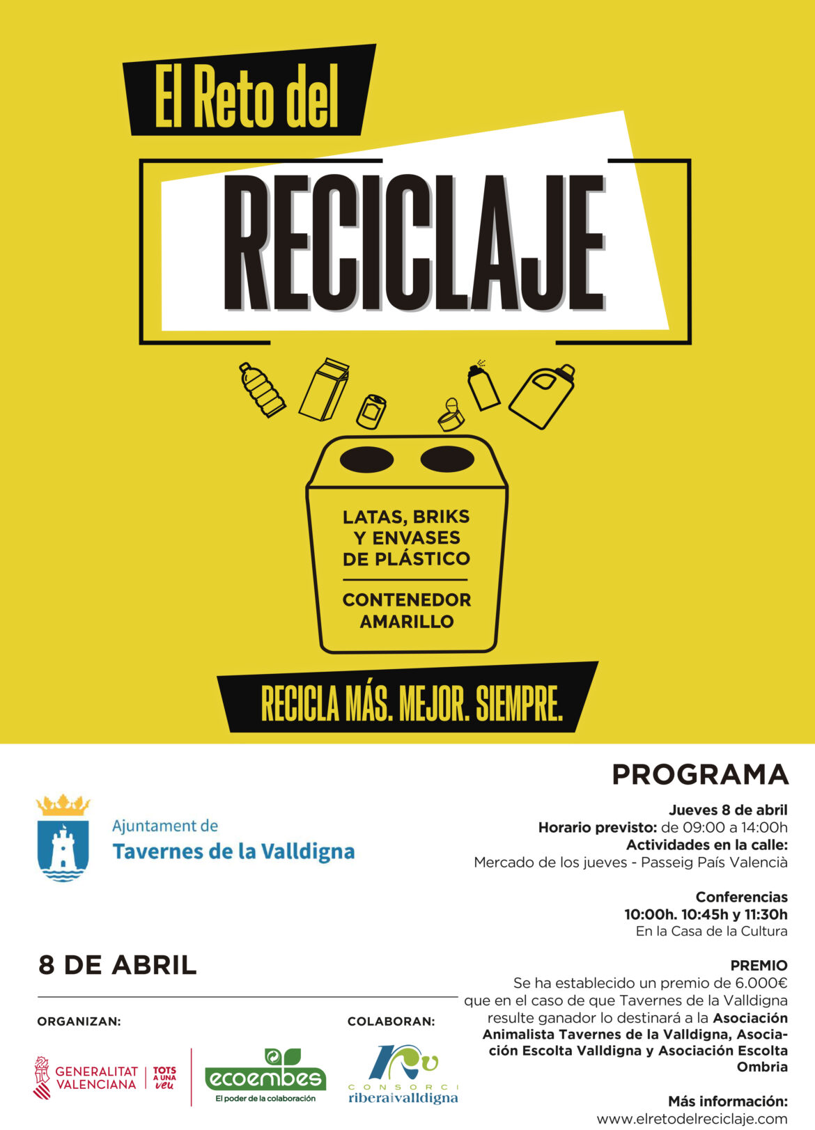 Tavernes s’afig a la campanya de conscienciació ‘El repte del reciclatge’.